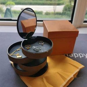 2023-ontwerp sieradenboxen roterende opbergrek oorclip retro multi-layer doos met oranje retail cadeauboneerverpakking luxe