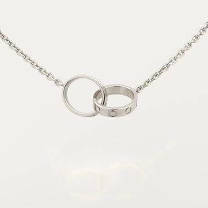 2023 designer sieraden calssic ketting dubbele cirkel liefde goud zilver roségoud kleuren mode ketting voor dames geschikt voor dagelijkse outfit cadeau voor Valentijnsdag