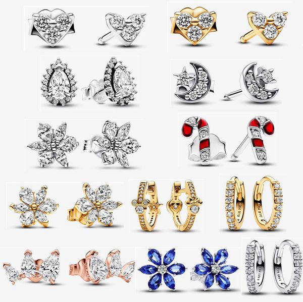 2023 Designer Bijoux Ear Stud Sparkling Pear Halo Stud Boucles d'oreilles pour femmes Noël Nouvel An Cadeau de vacances DIY Fit Collier Pandoras Cadeaux de luxe de mode avec boîte