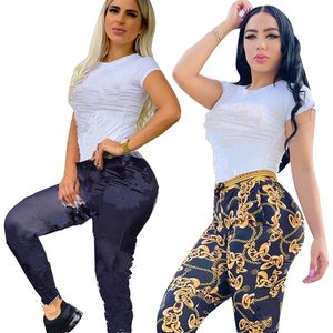 2024 Designer Jogging costumes pour femmes Tracksuits Summer T-shirt et pantalon à manches courtes 2XL