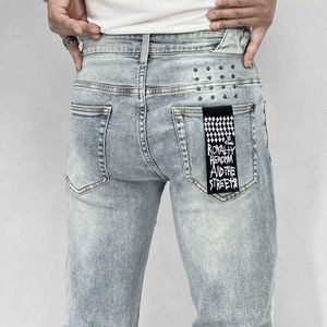 2023 Designer Ksubi Jeans pour hommes pantalons man rip denim gris peinture détresse extension moto