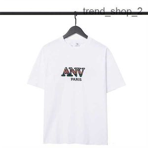 2023 Designer Lanvin Shirts Heren T Korte Mouwen Graffiti Anti Rimpel Mode Casual Mannen Kleding Kleding Tees Hoge Kwaliteit PRK3