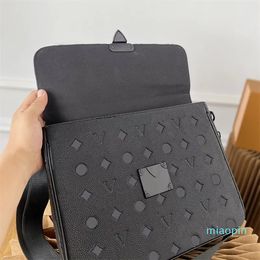 2023-Bolso para ordenador portátil de diseñador, maletín para hombre, bolso para mujer, bolso con letras de cuero a la moda, bolsos de mensajero, marca de lujo, bolso cruzado 313D