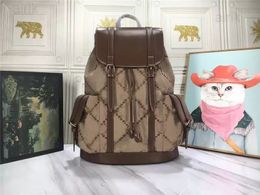 2023 Designer Luxury Drawstring Bucket Backpackd Canvas Dark Brown 678829 Petit sac à dos cartables pour adolescentes Taille: 34 * 42 * 16cm sacs à dos