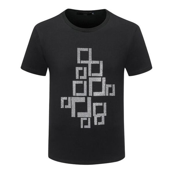 2023 Designer Marque de mode de luxe Classique Hommes et Femmes T-shirt Dés Motif Strass Alphabet Été High Street Tendance Tee