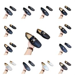 2023 Designer Luxe Men schoenen MicroFiber lederen Loafers heren erwtenschoenen Casual comfortabele rijschoenen origineel één pedaalboten schoen kale laarzen voor man maat 38 ~ 46