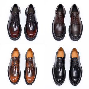 2023 Designer Men Oxford Dress Shoes Real Leather Wedding Loafers Sneakers Mens Bruin Black Coffee Formele zakelijke bijeenkomsten Weddings schoenen Maat 38-45