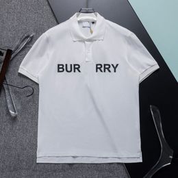 2023 Designer Men's Polos T Shirt Slim-Fit Stand Collar Chest Letters Printed Luxury Polos Primavera Verano Casual Transpirable Cotton Tops Tees para hombre Negro Blanco