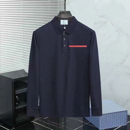 2023 Diseñador Polos para hombres Camiseta Tees Hombres Camiseta Calidad Cottom Manga larga Moda Polo Camisa Camiseta Insignia bordada Ropa Polo transpirable