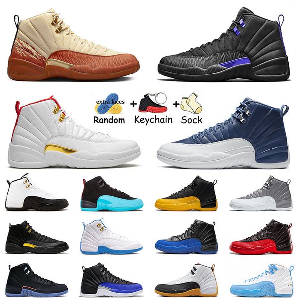 2023 Diseñador de zapatos de baloncesto para hombre 12 12s XII Top Jumpman Dark Concord Stone Blue Flower Negro Blanco A Ma Maniere Twist Hombres Mujeres Entrenadores Tamaño grande 13