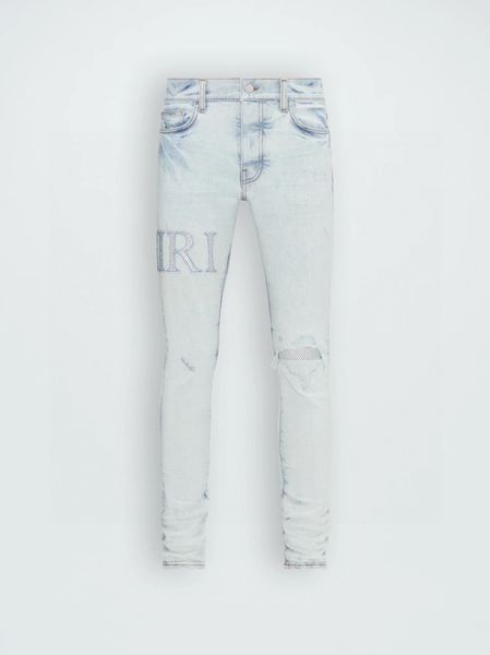 2023 Designer Mens Jeans # 1 Pantalons Ripped High Designer jeans jeans pour hommes pantalons brodés mode trou pantalon top vente zipper pants am ~ s997jh