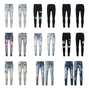 2023 Diseñador Jeans Jeans Hip-Hop Fashion Fashion Pantalones Jean Jean Pantalones retro Torn Plegados Pantalones de mezclilla de hip hop de marca de alta calidad