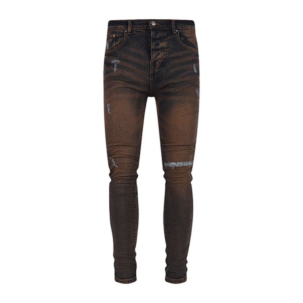 2023 Designer Mens Jeans Pantalons Ripped High Designer Jeans Jeans pour hommes Pantalons brodés Pantalons à trous de mode Pantalons à glissière les plus vendus am~ri AM~7IRI