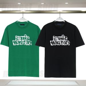 camiseta de diseño para hombres camiseta de verano de lujo de la letra de lujo geometría impresa color verdes revestimiento de ropa simple