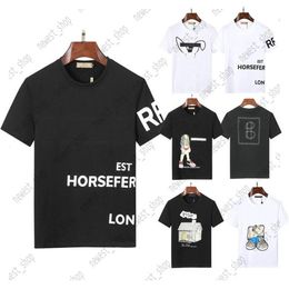 2023 Designer Herren T-Shirt T-Shirt Luxus London England Gitter Gestreiftes Pferd Klassischer Frühling Sommer Kreis Druck T-Shirts Einfache Casu226B