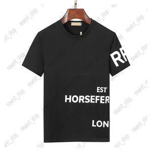 2023 Designer Heren T-shirt T-shirt Luxe Londen Engeland Raster Gestreept Paard Klassieke Lente Zomer Cirkel Print T-shirts Eenvoudige Casu267f