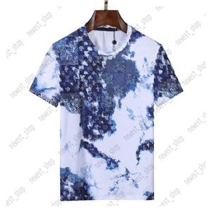 2023 Designer Mens T-shirt T-shirt de luxe lettre classique patchwork couleur printemps été cercle plangi imprimé t-shirts coton décontracté t269U