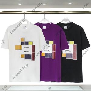 2023 Designer Hommes T-shirts Été Paris LONDRES ANGLETERRE T-shirts Porter avec Street T-shirt Femmes Luxurys Color Block Impression Tshir285s