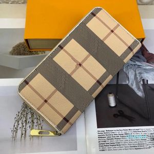 2023-Designer Mens Wallet Fashion Stripped Purses Elegant Contrast Color Wallets Womens Classic Print Card Holder Luxury Purse 19cm Phone Bags