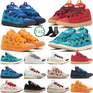 2023 Designer Mens Dames Leer Curb Sneakers Casual schoenen Jumbo Lace Up Sneaker Calfskin Rubber Platform 90 Buitengewone luxe reliëf Loafers Logo maat 46