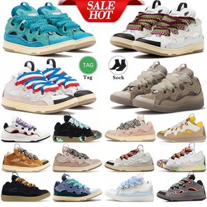 2023 Designer mesh geweven veterschoenen buitengewone sneaker reliëf lederen Curb wit ivoor sneakers heren dames in nappa kalfsleer schoen rubber platform