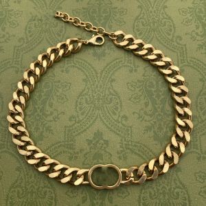 2023 Colliers de créateurs Collier ras du cou cubain Collares Punk Vintage Chunky épais chaîne à maillons pour femmes nouvel an bijoux accessoires double lettre