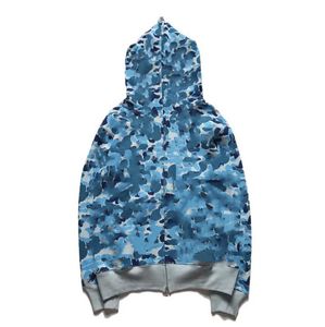 2023 Designer Nieuwe hoodies voor heren vrouwen rits omhoog haaienjacks mode mode lange mouw capuchon lagen losse camouflage jas print vrouw hoody