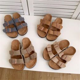 2023 Ontwerper Nieuwe Pantoffels Boston Klompen Slipper Sandalen Zomer Kurk Platte Slippers Leer Favoriete Strand Klomp Zak Hoofd Arizona Mayari Sandaal Mode 36-44