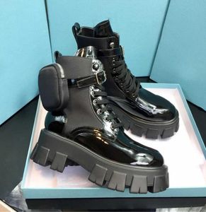 2023 Designer Paris Ankle Martin Boots Australië Borstel Rois Real Leather Nylon met verwijderbare monoliet Black Lady Booties Maat 35-41