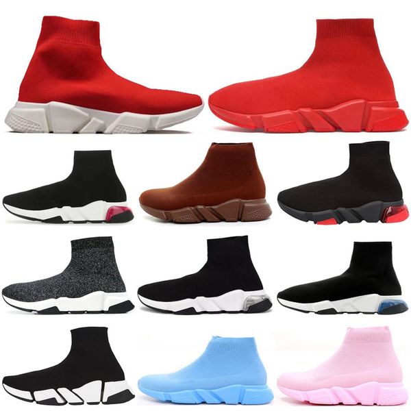 2023 Diseñador Paris Sock Shoes para mí Mujeres Triple-S Negro Blanco Rojo Zapatillas de deporte transpirables Race Runner Zapatos para caminar Deportes al aire libre Eur 36-45