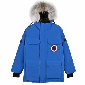 2023 Designer parke veste hommes à capuche manteau d'hiver épais hommes manteau vêtements vestes de plein air fermeture à glissière avec duvet d'oie blanche de qualité cool Deep Blue mens veste L6