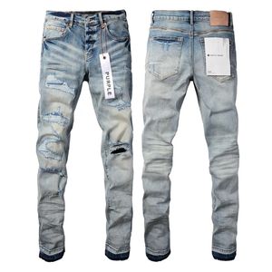 2023 Designer Purple Brand for Men Women Pants Summer Hole Hight Quality Borduurwerk Jean denim broek Mens Purple Jeans