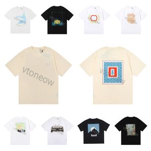 2023 Designer Rhude Hommes T-shirts D'été Hommes Femmes Vêtements Mode Manches Courtes EU Taille S-XXL