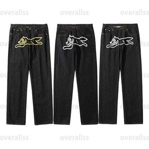2023 Designer Ropa Jeans pour hommes Dog Print Streetwear Hommes Hip Hop Baggy Jeans Pantalons Y2K Vêtements Droite Lâche Goth Denim Trous279G