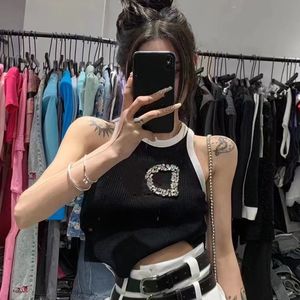 2023 Designer's New Nailed Beaded Knitted Women's Tanks Camis Fashion Sexy Letter Logo Summer Knitted Vest