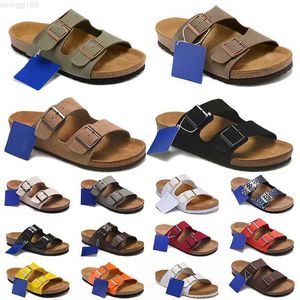 2023 Sandales de créateurs Boston Clogs Hommes Runes Arizona Pantoufles Birko-Flor Nubuck Cuir Daim Noir Blanc Marron Rouge Jaune Été Plage Extérieure Taille 35-46