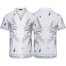 2023 Designer Shirt Heren Button Up Shirts Brief bowling shirt Hawaii Bloemen Casual Shirts Mannen Slim Fit Korte Mouw Jurk Hawaiiaans t-shirt m-3xl