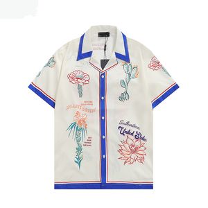 2023 chemise design Mens mode géométrique chemise de bowling florale hawaïenne chemise décontractée hommes coupe ajustée à manches courtes T-shirt polyvalent M-3XL