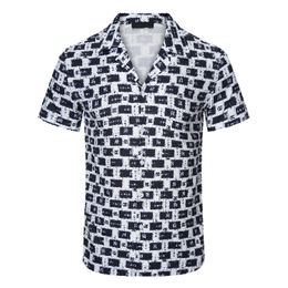 2023 Designer Shirts Mens Fashion imprimé géométrique chemise de bowling Hawaii Floral Casual Shirts Hommes Slim Fit Robe à manches courtes de haute qualité M-3XL