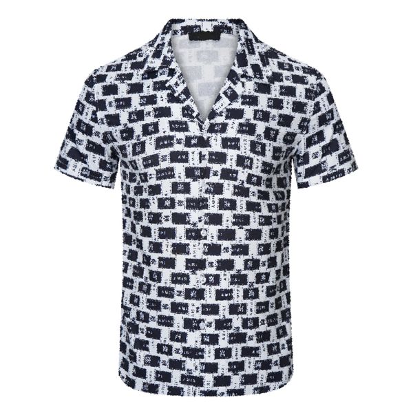 2023 Designer Shirts Mens Fashion imprimé géométrique chemise de bowling Hawaii Floral Casual Shirts Hommes Slim Fit Robe à manches courtes de haute qualité M-3XL