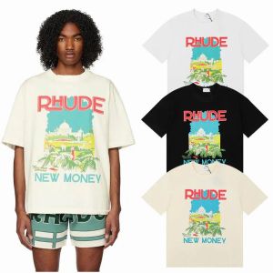 2023 Chemises de créateurs T-shirts d'été pour hommes Femmes Rhude Designers pour hommes Tops Lettre polos T-shirts brodés Vêtements T-shirt à manches courtes Grand