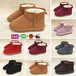 2023 Designer Shoes Boys and Girls Style Kids Baby Snow Boots Waterproof Children Winter Cow Leather Boots Brand 25-35