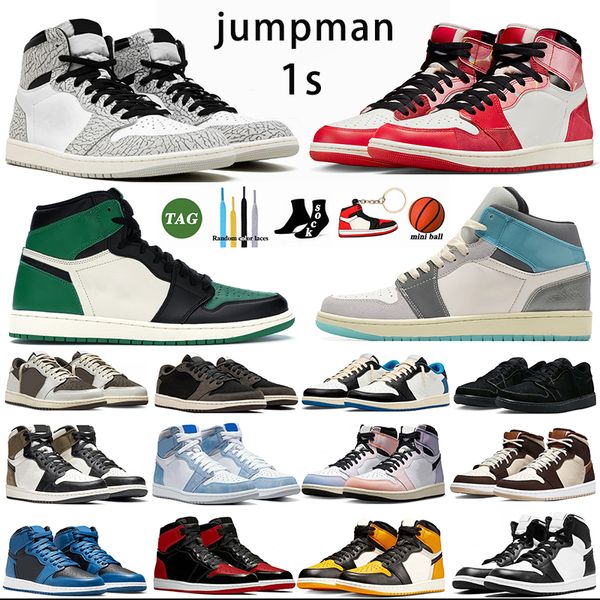 2023 Chaussures de créateurs d'expédition gratuite avec boîte Jumpman 1 Low Basketball Chaussures OG Jumpmen 1 1S Voodoo SE Concord Obsidian Spider Verse Space Jam Black Phantom Baskets pour hommes