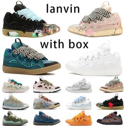 2023 designer schoenen dames herenschoenen luxe casual schoen Plate-forme scarpe lan vin sneaker reliëf lederen stoeprand kalfsleer Chaussures Rubber lanvens lavi trainers