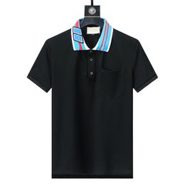 2024 Designer poloshirt met korte mouwen heren dezelfde mode top zakelijke kleding Zwart POLO shirt logo geborduurde kraagdetails meerkleurig meerkleurig T-shirt 3-XXXL