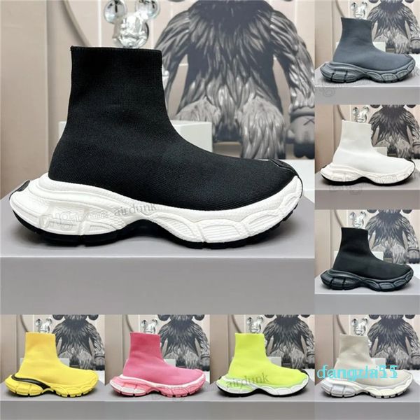 2023-Designer Sneaker Sock Speed Zapatos casuales para mujeres Hombres Negro Blanco Rosa Lemon Daddy Plate-forme Hombres Mujeres