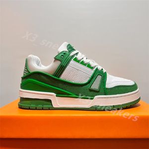 2023 Designer Sneaker Virgil Trainer Chaussures Casual Amateurs de cuir de veau Blanc Vert Rouge Bleu Lettre Superpositions Plate-forme Mode Luxe Baskets Basses Taille 36-45 K35