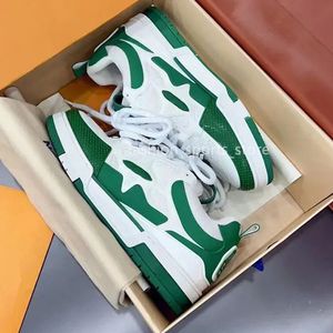 2023 Designer Sneaker Virgil Trainer Chaussures Casual Amateurs de cuir de veau Blanc Vert Rouge Bleu Lettre Superpositions Plate-forme Mode Luxe Baskets Basses Taille 36-45 b6