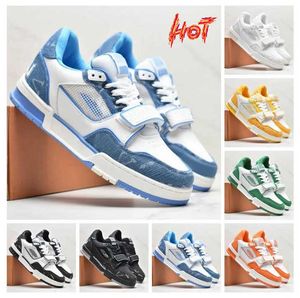 2023 Designer Sneaker Virgil Trainer Casual Chaussures Cuir de veau Abloh Noir Blanc Vert Rouge Bleu Cuir Superpositions Plate-forme Baskets Basses EUR 36-45