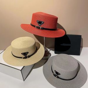 2023 Chapeau de paille de luxe pour femmes Nouveau chapeau de paille classique chapeau haut de forme plate de haute qualité pour hommes et femmes même pare-soleil triangulaire